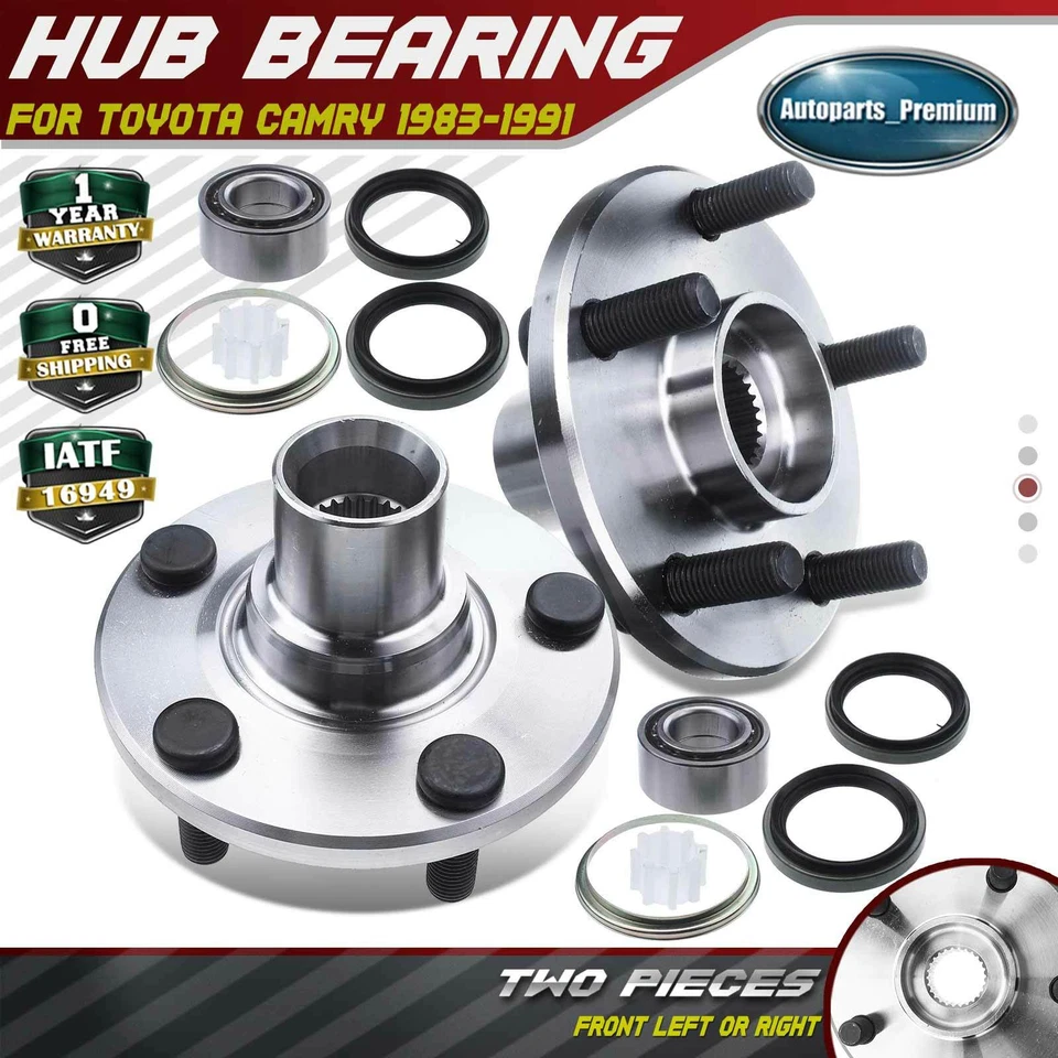 2x Conjunto de buje de cojinete de rueda delantera izquierda y derecha para Toyota Camry 1983 1984-1991 Foto 1 de 4