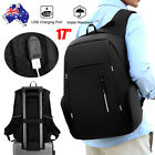 17 Inch Unisex Backpack Usb Waterproof Laptop Travel Shoulder School Bags Black