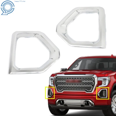 For 2019-2020 GMC Sierra 1500 Denali SLT Fog Light Bezel Cover Chrome Left+Right Foto 1 de 4