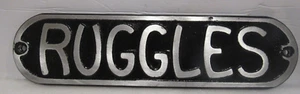 Vintage RARE Ruggles 1920's Truck Emblem Embossed Name Metal Heavy Original - Picture 1 of 3