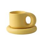 Ceramic Coffee Mug Multicolor with Plate and Big Handle -Perfect Tea Cup Coffee