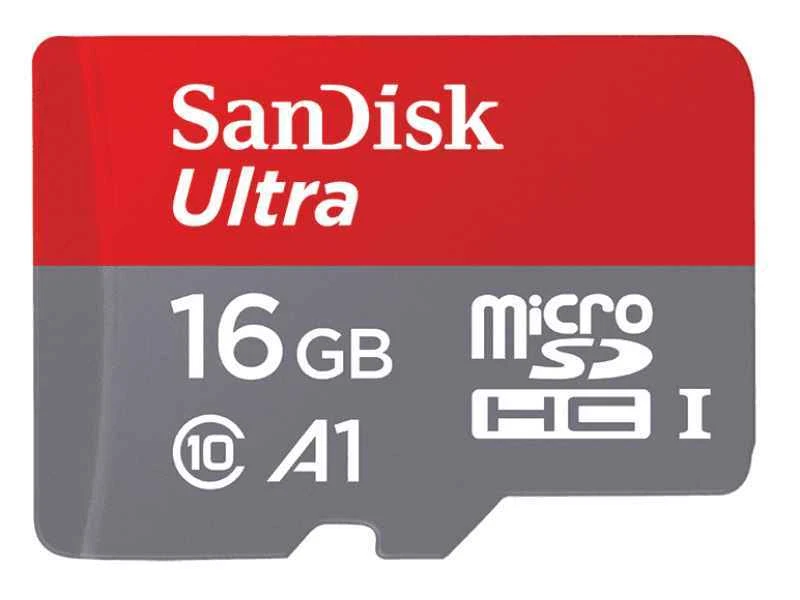 16GB Sandisc Micro SDHC Ultra A1 98 MB/S Flash Memory Card - Image 1 of 1