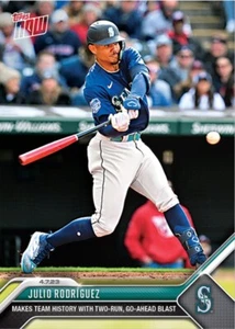 Julio Rodriguez Team History 2 Run Go Ahead 2023 MLB TOPPS ORA carta 66 - Foto 1 di 2