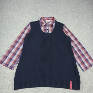 Ulla Popken Womens Sweater Vest + Button-Up Shirt DE 46/48 UK 20/22 Jumper Black - Picture 1 of 11