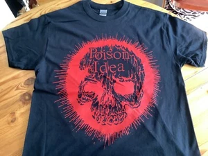 POISON IDEA - Skull T-Shirt Black Size 2XL New Punk Hardcore Black Flag Germs - Picture 1 of 3