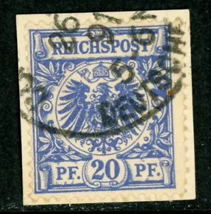 China 1891 Germany 20pf Ultramarine Michel V48a (Sc #49) VFU E926 - Picture 1 of 2