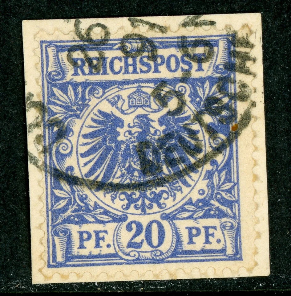 China 1891 Germany 20pf  Ultramarine Michel V48a (Sc #49) VFU E926 - Image 1 of 2