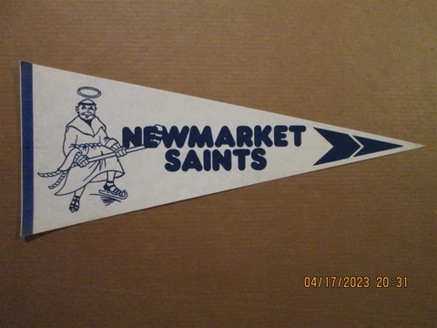 AHL Newmarket Saints Vintage Defunct Circa 1986-87 Team Logo Hockey Pennant Cover