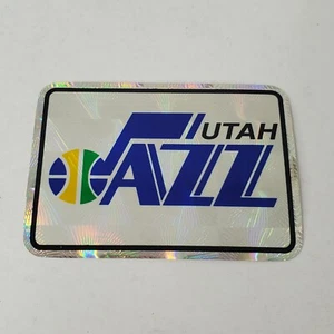 VTG Utah Jazz Old Logo Vending Sticker NBA Basketball Prismatic 1990s V1 Team - Picture 1 of 3