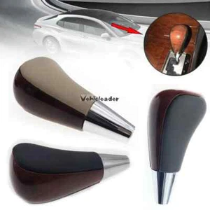 Wood PU Leather Gear Shift Knob Car Lever Shifter For Toyota Corolla Camry Lexus - Imagen 1 de 14