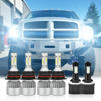 For Dodge RAM 1500 2500 3500 1994-2001 LED Headlight High/Low & Fog Lights Bulbs - Image 1 of 4
