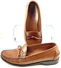 Cole Haan Loafer Men's Sz 8 M Brown Leather Bow Stitch Slip On Dress Shoe C06394