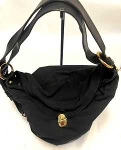 MARINO ORLANDI große Sling Bucket Bag Leder Basis & Riemen Stoff Reise Italien - Bild 1 von 12