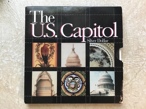 1994 S Washington D.C. Capitol Visitors Silver Proof Dollar Coin Neat Toned Cover