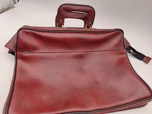 alte Ledertasche braun/rot - Bild 1 von 6