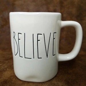 Rae Dunn Artisan Collection Coffee Mug Cup By Magenta BELIEVE - Picture 1 of 6