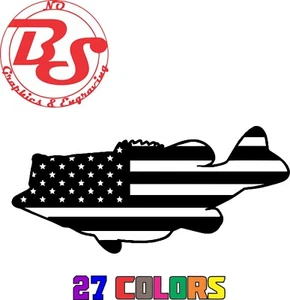 6" Fish American Flag Fishing Vinyl Decal Lake River Ocean Salt Water Fish noBS - Picture 1 of 26