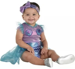 MAGICAL MERMAID COSTUME~6-12 MONTHS~MOMMY & ME SET~DRESS & MATCHING HEADBANDS - Picture 1 of 19