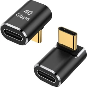 USB C 90 Degree Adapter (2 Pack), USB C Male to Female L Shape Right Angle Conne - Picture 1 of 4
