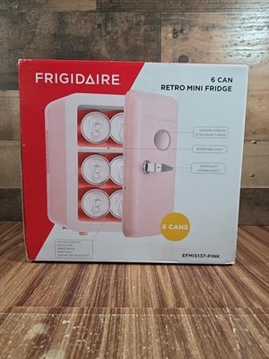 Frigidaire EFMIS137PINK Retro 6-Can Mini Fridge - Pink - Image 1 of 4