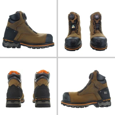 Timberland Men's Pro® Boa® BOONDOCK 6" Composite Safety Toe Brown Boots Size 8 - Image 1 of 4