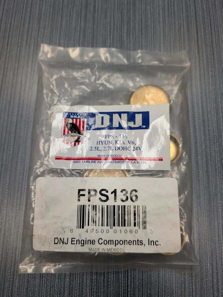 DNJ FPS136 Brass Freeze Plug Set for 1999-2010 Hyundai Kia 2.5L-2.7L V6 - Image 1 of 1