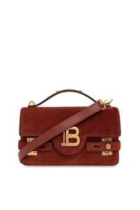 BALMAIN B-Buzz 24 Red Suede Shoulder Bag New & Authentic - Picture 1 of 4