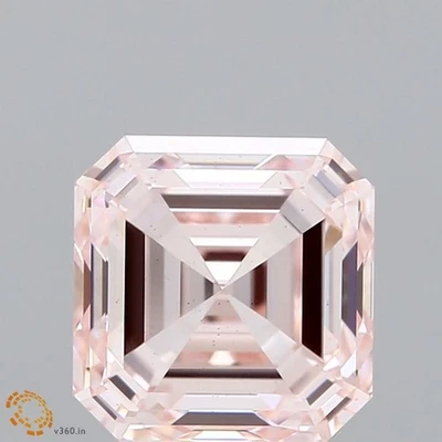 Asscher Cut 3.09 Ct Fancy Pink VS2 IGI Certified Lab Grown CVD Diamond - Image 1 of 4
