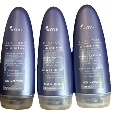 3 Pack KMS Flat Out Lite Relaxing Balm Defrizzant And Curl  6 oz Each - Image 1 of 3