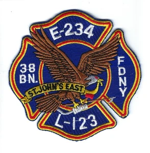 New York City Fire Dept. FDNY Engine 234 Ladder 123 BN 38 *ST JOHN'S EAST* Patch - Bild 1 von 1