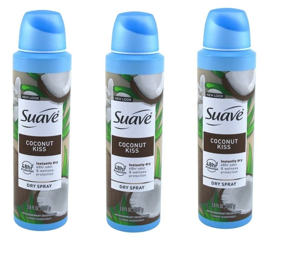BL  Suave Deodorant 3.8oz 48Hr Dry Spray Coconut Kiss *Three Pack* - Image 1 of 1
