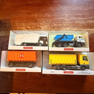 WIKING Konvolut 4x Modellauto Müllfahrzeuge Container  in OVP 1:87 H0 - Bild 1 von 3