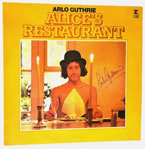 ARLO GUTHRIE Alice's Restaurant UK  LP * SIGNED! * Reprise K44045 NM/EX Reissue - Picture 1 of 6
