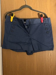 LOFT Blue The Riviera Shorts Size 10 Sailor Button Shorts - Picture 1 of 5