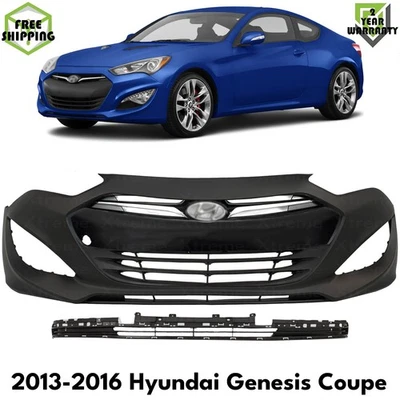 Front Bumper Cover Primed & Grille Assembly For 2013-2015 Hyundai Genesis Coupe Foto 1 de 4