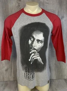 Bob Markey Shirt 84 Legend Baseball T Burnin Red Gray Men’s Size Large - Picture 1 of 17
