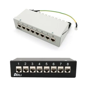 Cat8 Patchpanel 8 Port Netzwerk Verteilerfeld geschirmt Keystone Cat8.1 Aufputz - Bild 1 von 23