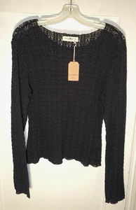 Natural Life Neu mit Etikett Stretch Spitze Lagenlook Top Langarm schwarz Größe XL - Bild 1 von 12