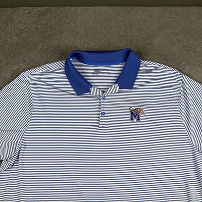 Polo de baloncesto Memphis Tigers 2XL azul blanco Nike Dri-fit golf Foto 1 de 4