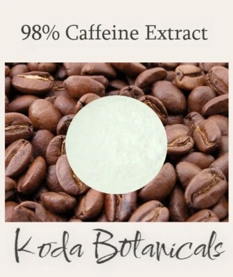 KODA BOTANICALS COFFEE EXTRACT POWDER (98% Pure Caffeine) Coffea arabica ENERGY 100g