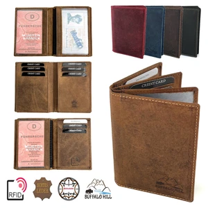 BUFFALO HILL Ausweis Etui RFID Leder Mappe Kreditkarten Hülle Führerschein Case
