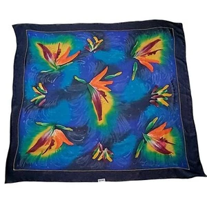 Chico's Tropical Floral Colorful Scarf Wrap Sarong Boho Chic - Picture 1 of 12