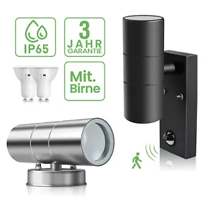Up Down LED Wandleuchte PIR bewegungsmelder Außenlampe mit GU10 IP65 Wasserdicht - Bild 1 von 14