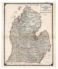 1915 Michigan Map Cheboygan Roscommon Ottawa Branch SENATORIAL Districts