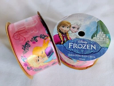Frozen Anna & Elsa  Ribbon 1-1/2"X9' Berwick Offray USA, Lot Of 2 Rolls- NOS - Image 1 of 4
