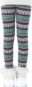 Rysly Girls Winter Thick Warm Long Pants Printing Fleece Lined Leggings 3T, B#  - Picture 1 of 5