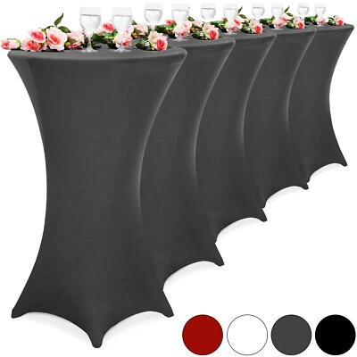 DETEX® Stehtisch Hussen Stehtischhusse Tischhusse 5er Set Stretch Ø 60 70 80 cm - Bild 1 von 4