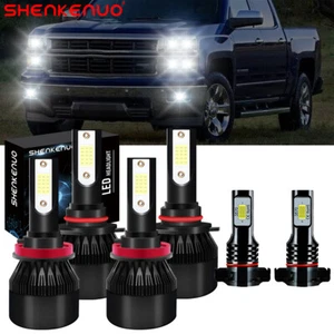 For 2007-2014 Chevy Suburban Tahoe 6x 6000k LED Headlight +Fog Light Bulbs Kit - Foto 1 di 12
