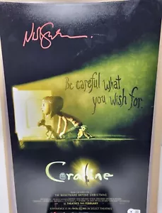 Neil Gaiman signed 11x17 Photo Poster 2009 Coraline Movie Writer Beckett - Picture 1 of 3