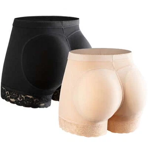 Women Butt Lifter Padded Lace Panties Seamless Hip Enahncer Body Shaper Boyshort - Picture 1 of 14